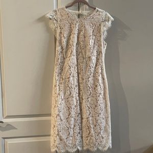 Vince Camuto White Lace Sheath Dress